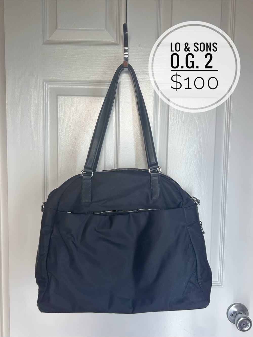 Lo & Sons Black O.G. 2 Travel Shoulder Tote